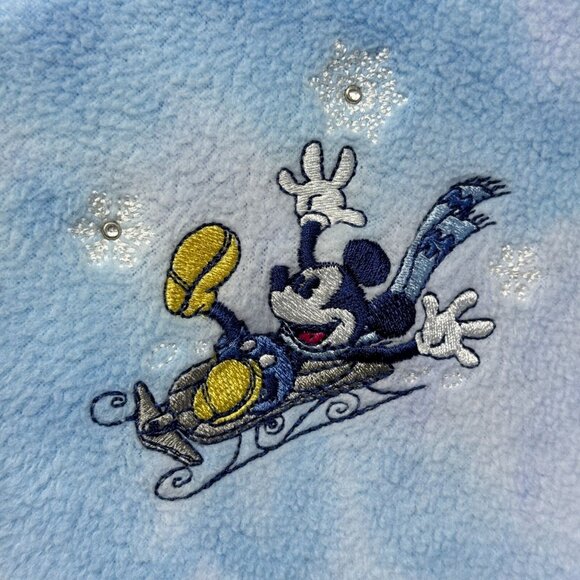 Disney Mickey & Pluto Blue Fleece 1/4 Zip Pullover Women’s 18W/20W Embroidered - Picture 4 of 14